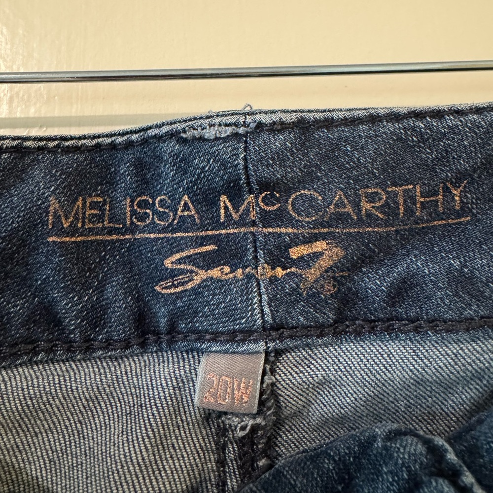 Melissa McCarthy Seven jeans Classic mid length Blue Denim Women's Shorts sz 20w - Picture 3 of 4